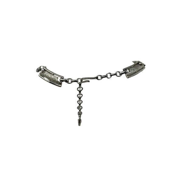 Vintage Coro Necklace Textured Brushed Silver Tone 1950s Classic Choker - Picture 2 of 9